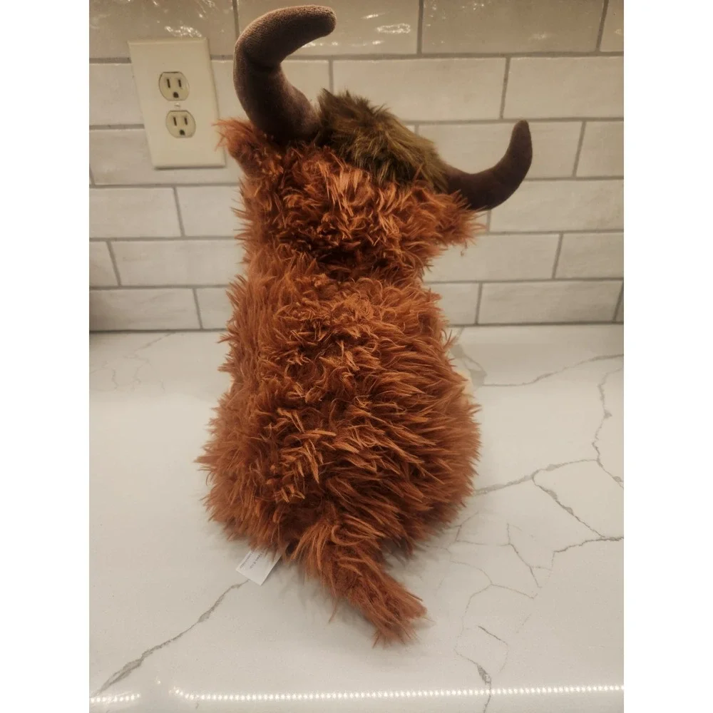 Walmart Long‎ Hair Brown Bull Highland Steer Cow Horns Stuffed Animal 14
